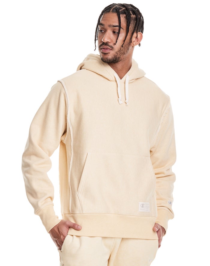 Champion Mens Hoodie NZ - Natural State Reverse Weave Cream ( 3682-HTMNQ )